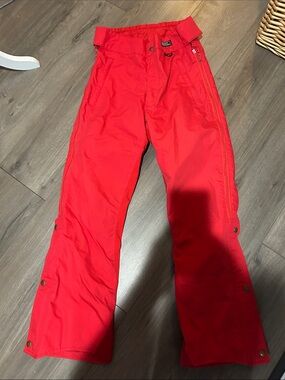 Women's Bright Red Wide-Leg Snow Pants